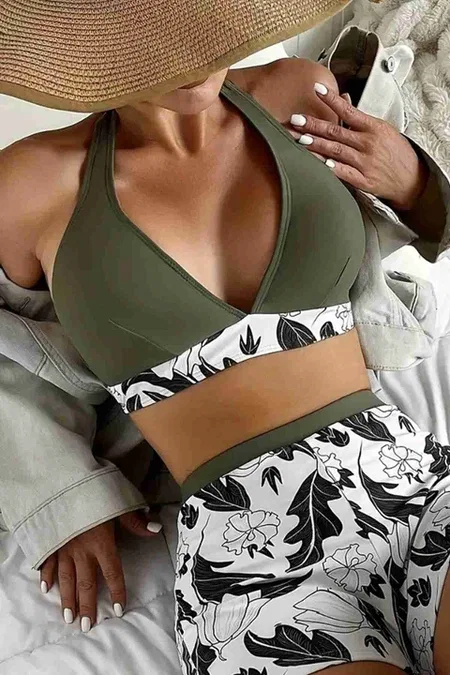 Baskılı Bikini Üstü (Çıkartılabilir Kaplı) Angelsin MS43899 - Çok Renkli