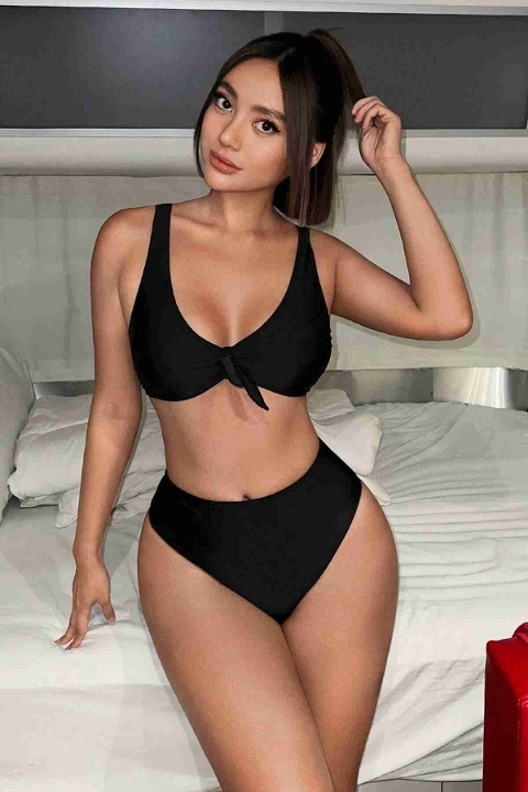 Şık Yüksek Bel Bikini Takım (Çıkartılabilir Kaplı) Angelsin MS4097