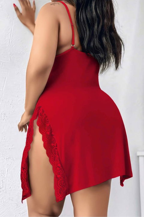 Dantelli Askılı Kırmızı Mini Gecelik Jesica Bella 281 - 2