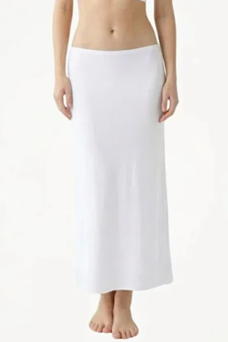 Bambu Maxi Uzun Jüpon Q-En 303 - Beyaz