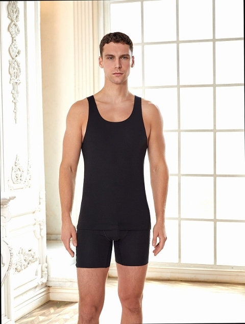 Erkek Lazer Kesim Penye Atlet Berrak 1014 - Siyah