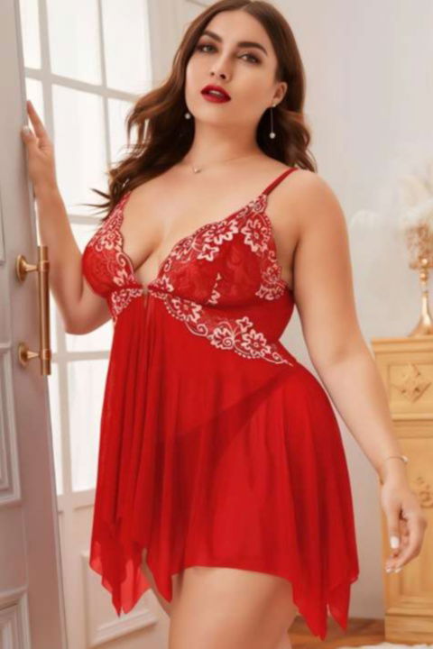 Dantel Detaylı Tek Parça Body Kırmızı Real Passione 13101