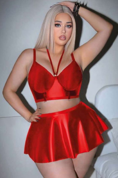 Büyük Beden Suni Deri Tek Parça Body Real Passione 40022 - 2