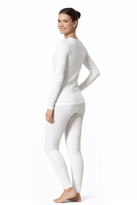 Viloft Polyester Elastan Uzun Termal Üst Çift Kaplan 1012 - Beyaz