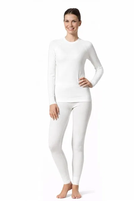 Viloft Polyester Elastan Uzun Termal Üst Çift Kaplan 1012 - Beyaz