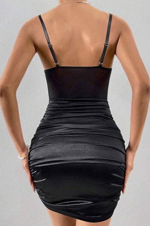 Dantel Detaylı Mini Elbise Siyah Ruselin 5149 - 2