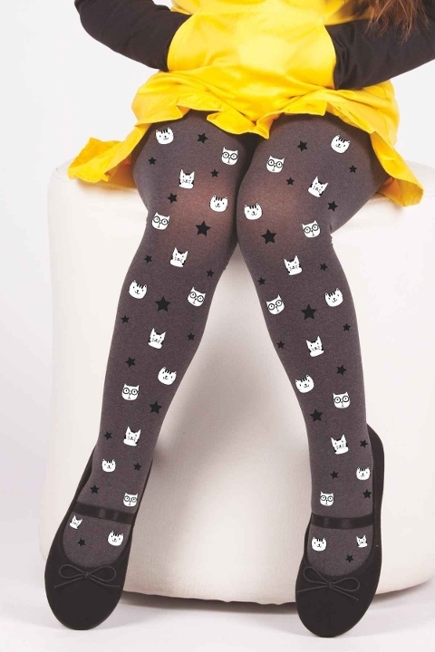 Pamuklu Leopar Baskılı Çocuk Külotlu Çorap Daymod 2125