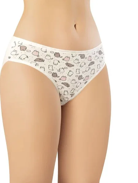 Yüksek Bel Destekli Desenli Kadın Bikini Slip Külot Kota 5004 - Asorti