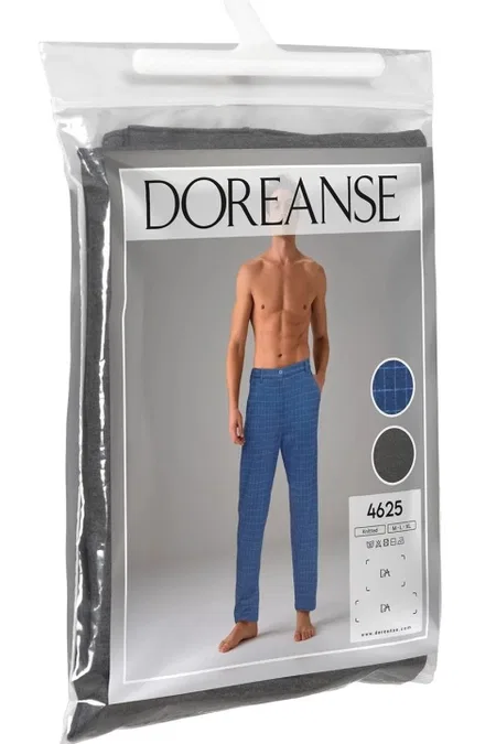 Ekose Dokulu Cepli Erkek Ev Pantolonu Doreanse 4625 - Lacivert