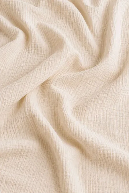 Ekru Kahve Biyeli Müslin Bağlama Detaylı Uzun Kollu Pijama Takımı Bella Notte 61131 - Bej