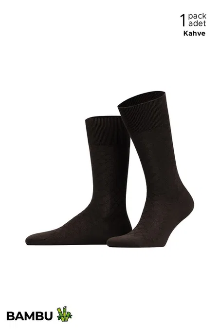 Mısırlı Erkek Bambu 6 Çift Baklava Desenli Süper İnce Soket Çorap Çok Renkli Mısırlı ESKT000211 - Görsel 5