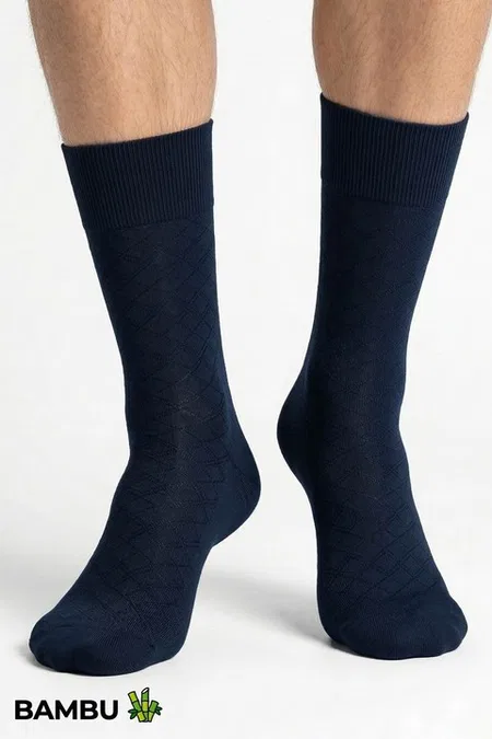 Mısırlı Erkek Bambu 6 Çift Baklava Desenli Süper İnce Soket Çorap Çok Renkli Mısırlı ESKT000211 - Görsel 8