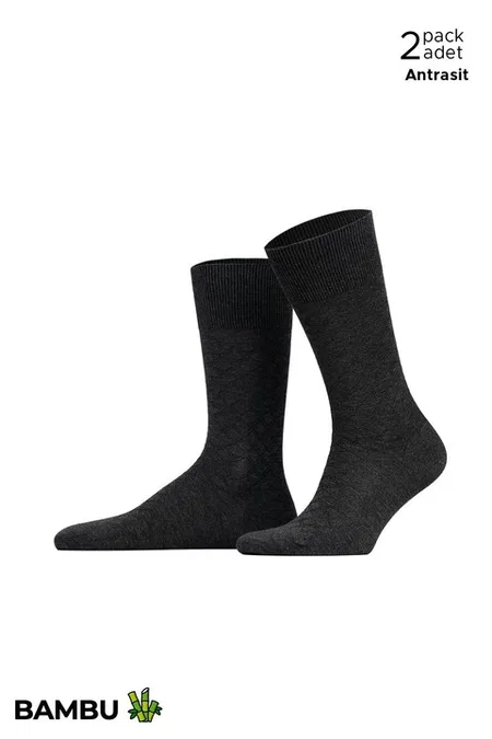 Mısırlı Erkek Bambu 6 Çift Baklava Desenli Süper İnce Soket Çorap Çok Renkli Mısırlı ESKT000211 - Görsel 6