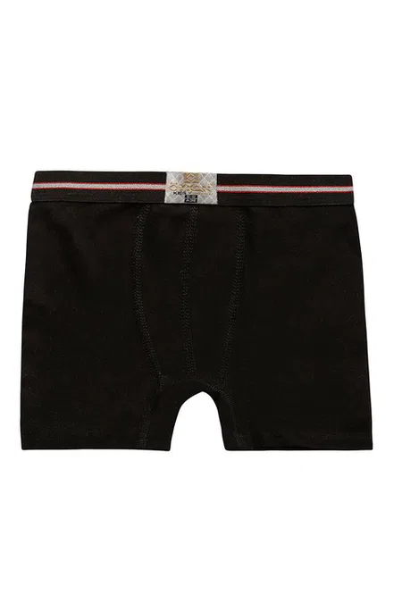Erkek Çocuk %100 Pamuklu Esnek Yumuşak Boxer Şort 10'lu Paket Özkan 0711 - Siyah