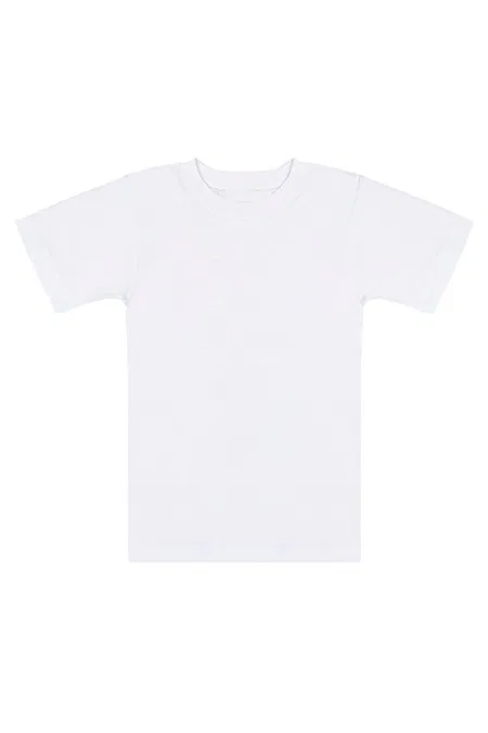 Erkek Çocuk %100 Pamuklu Ribana Fanila 10'lu Paket Yarım Kol Kapalı Yaka T-shirt Özkan 0706-P010 - Beyaz