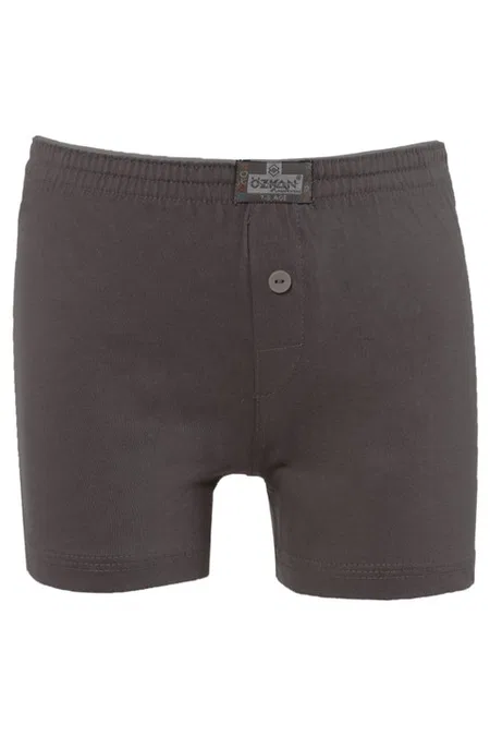 Erkek Çocuk %100 Pamuklu Süprem Penye Premium Kumaş Birinci Sınıf A Kalite Boxer Şort Özkan 31223 - Gri Melanj