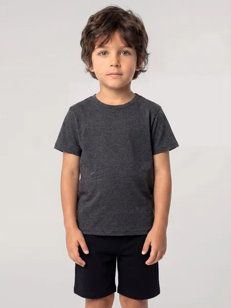 Erkek Çocuk Füme Kısa Kollu Şortlu Pijama Takımı Akbeniz 20759 - Füme