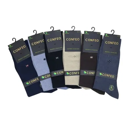 Confeo Erkek Desenli Likralı Bambu Soket 6'lı Çorap Desen-2 Confeo C932-005 - Görsel 5