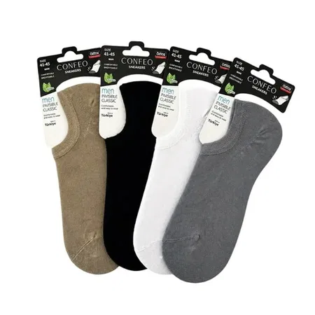 Erkek Düz Likralı Bambu Sneaker Çorap 6'lı Paket Confeo C932-012 - Görsel