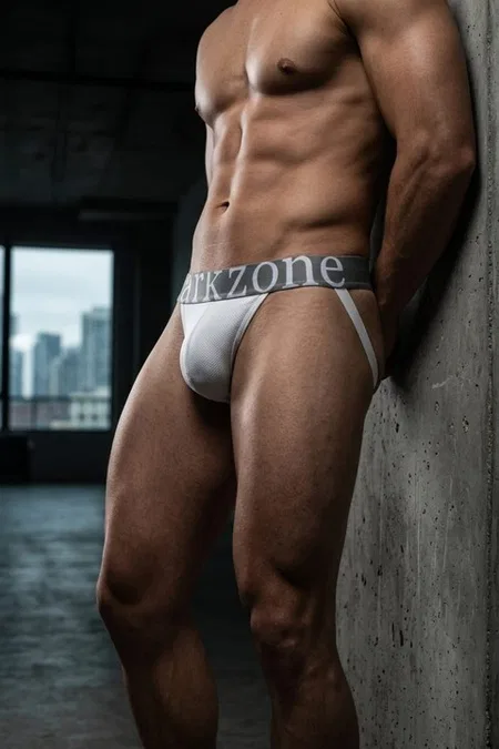 Erkek Fantezi Arkası Açık Beyaz Pamuklu Jockstrap Darkzone DZ-1402-02-S - Görsel