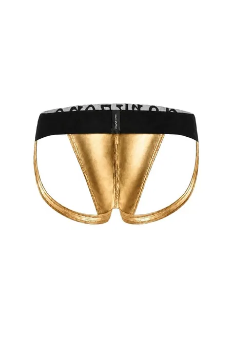 Erkek Fantezi Arkası Açık Gold Deri Jockstrap Darkzone DZ-1401-09-S - Görsel