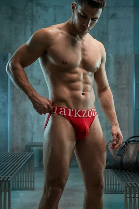Erkek Fantezi Arkası Açık Kırmızı Pamuklu Jockstrap Darkzone DZ-1402-06-S - Görsel