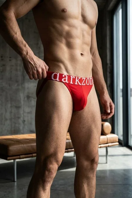 Erkek Fantezi Arkası Açık Kırmızı Pamuklu Jockstrap Darkzone DZ-1402-06-S - Görsel