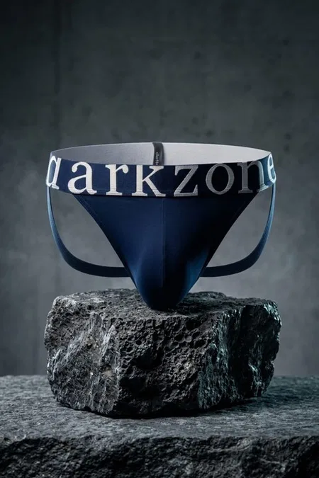Erkek Fantezi Arkası Açık Lacivert Pamuklu Jockstrap Darkzone - Görsel