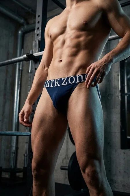 Erkek Fantezi Arkası Açık Lacivert Pamuklu Jockstrap Darkzone - Görsel