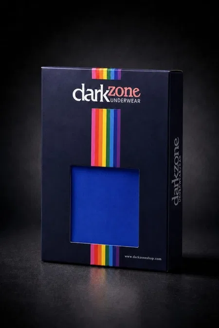Erkek Geniş Lastikli Fantezi Saks Mavi Pamuklu Tanga String Darkzone DZ-1202-05-S - Görsel