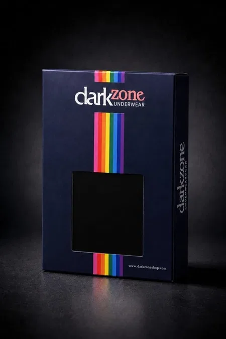 Erkek Geniş Lastikli Fantezi Siyah Pamuklu Tanga String Darkzone DZ-1202-01-S - Görsel