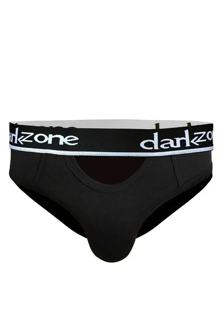 Erkek Siyah Önü Açık Slip Külot Darkzone - Görsel