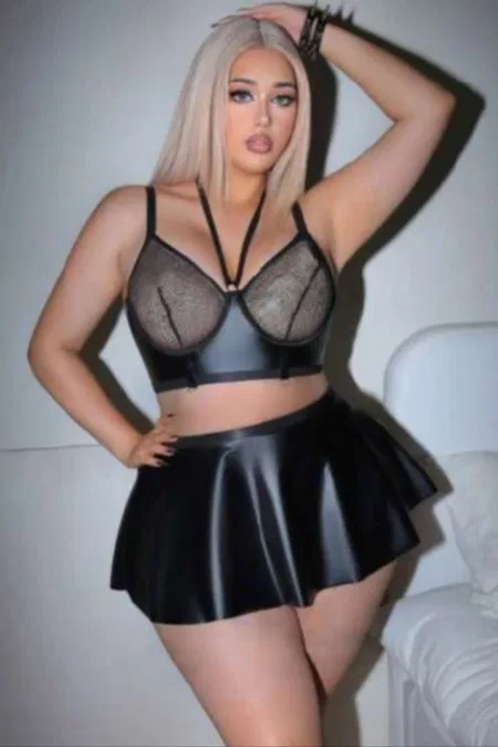 File Detaylı Büyük Beden Fantezi Body Somon Real Passione 40025 - Siyah