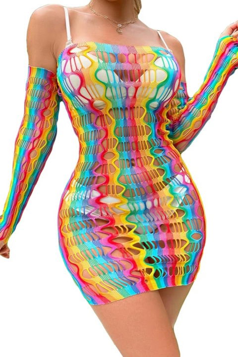 Dantel Desenli Esnek Vücut Çorabı Ruselin 142