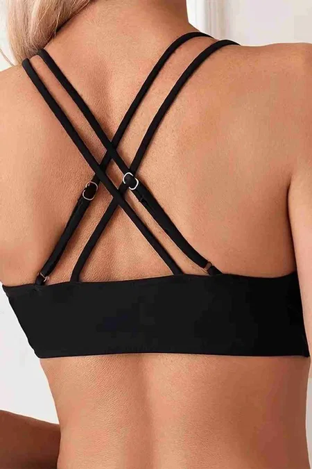 İki Ayarlanabilir Askılı Bikini Üstü (Çıkartılabilir Kaplı) Siyah Angelsin MS43919-Siyah - Siyah