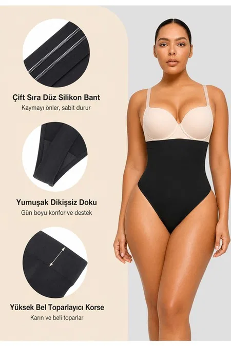 Yüksek Bel Ve Kompresyonlu Kadın Korse FormActive 1025 - Siyah