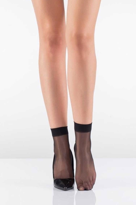 İnce 15 Denye Soket Çorap Somon ITALIANA 1308 - Siyah
