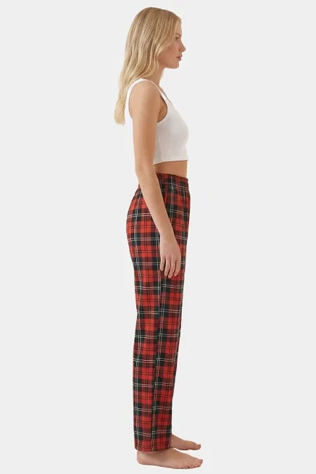 Kadın Mor Dokuma Tek Alt Pantolon Türen 3616 - 2