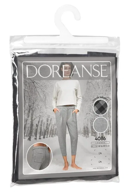 Doreanse Ekose Desenli Düğmeli Kısa Paça Kadın Pijama Altı Doreanse 4086 - Görsel 3
