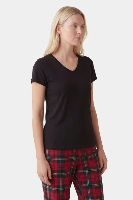 Pamuklu Ekoseli Kırmızı Kadın Pijama Takımı Türen 3618 - Kırmızı