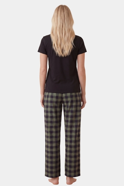 Pamuklu Ekoseli Yeşil Kadın Pijama Takımı Türen 3618 - Yeşil