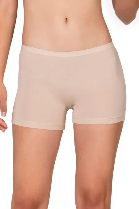 Kadın Premium Kumaş Modal Pamuklu Esnek Rahat Mini Boxer Şort Tayt Özkan 27782 - Taş