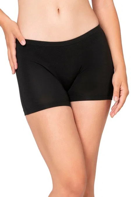 Kadın Premium Kumaş Modal Pamuklu Esnek Rahat Mini Boxer Şort Tayt Özkan 27782 - Siyah