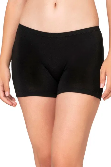Kadın Premium Kumaş Modal Pamuklu Esnek Rahat Mini Boxer Şort Tayt Özkan 27782 - Siyah