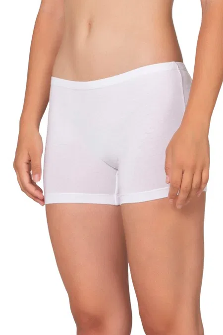 Kadın Premium Kumaş Modal Pamuklu Esnek Rahat Mini Boxer Şort Tayt Özkan 27782 - Beyaz