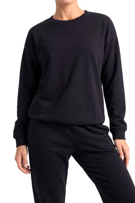 Kadın Siyah Basic Sweatshirt Eşofman Takımı Akbeniz 2790 - Siyah