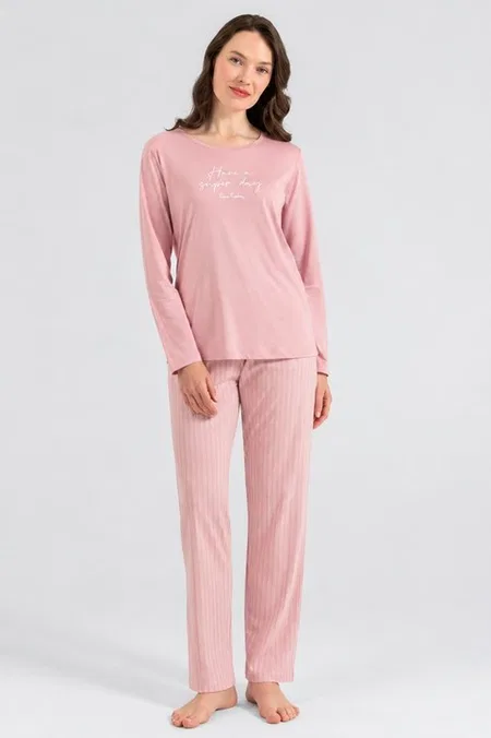 Pierre Cardin Kadın Uzun Kollu Pijama Takımı Pierre Cardin 8409 - Görsel 2