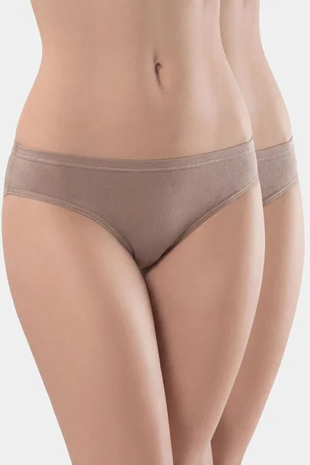 Kadın Vizon 2li Pamuklu Bikini Külot Türen 230/Vizon - Vizon