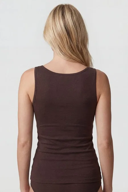 Kahverengi V Yaka Pamuklu Atlet Türen 913/Kahverengi - Kahverengi