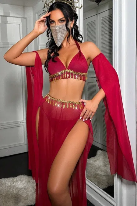 Ruselin Kırmızı Harem Dansöz Oryantal Kostüm Ruselin 2271 - Görsel 2